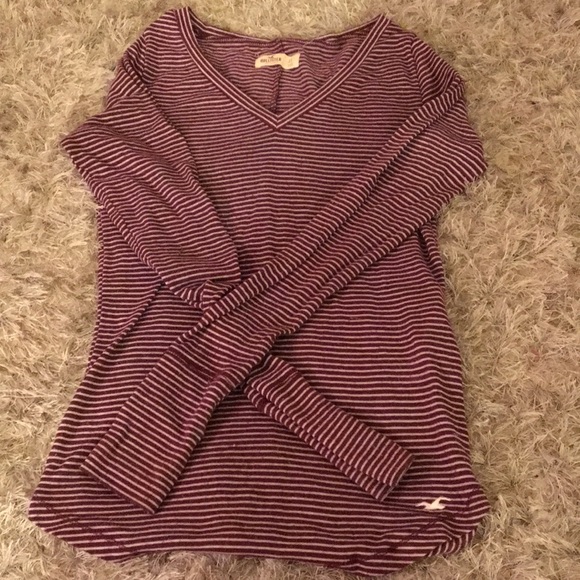 Hollister Tops - Hollister Long sleeve maroon n white shirt